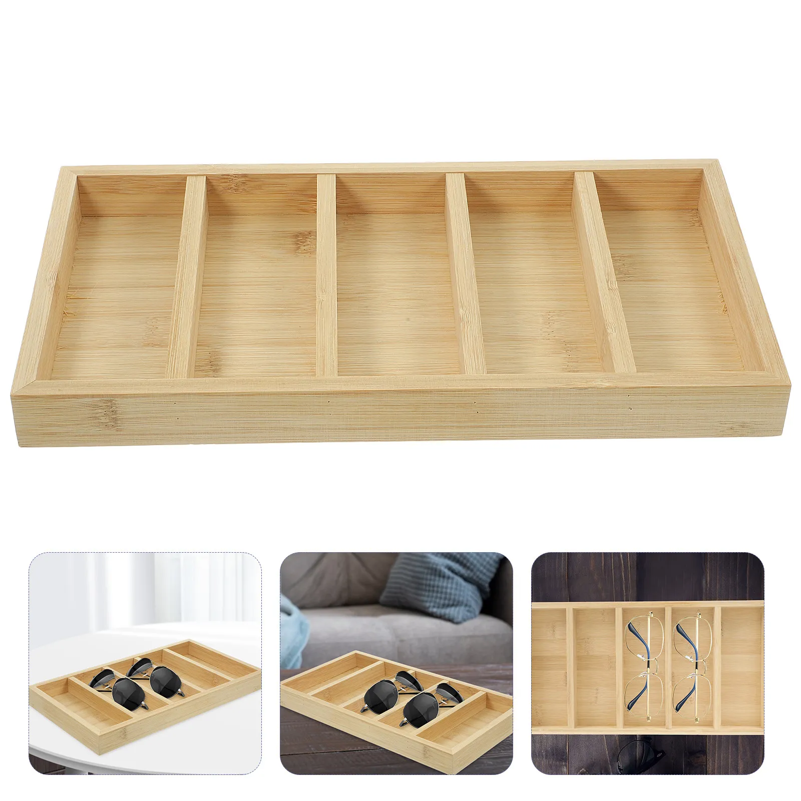Bamboo Eyewear Storage Tray Sunglass Organizer Holder Wear Resistant with Multiple Compartments Large Capacity Desktop Display
Bamboo Eyewear Storage Tray Sunglass Organizer Holder Wear Resistant with Multiple Compartments Large Capacity Desktop Display