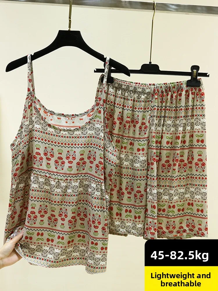 plus Size Artificial Cotton Strap Shorts Women Summer Thin Sleeveless Home Clothes Silk Thin Sleepwear Pyjama Set round Neck
plus Size Artificial Cotton Strap Shorts Women Summer Thin Sleeveless Home Clothes Silk Thin Sleepwear Pyjama Set round Neck
