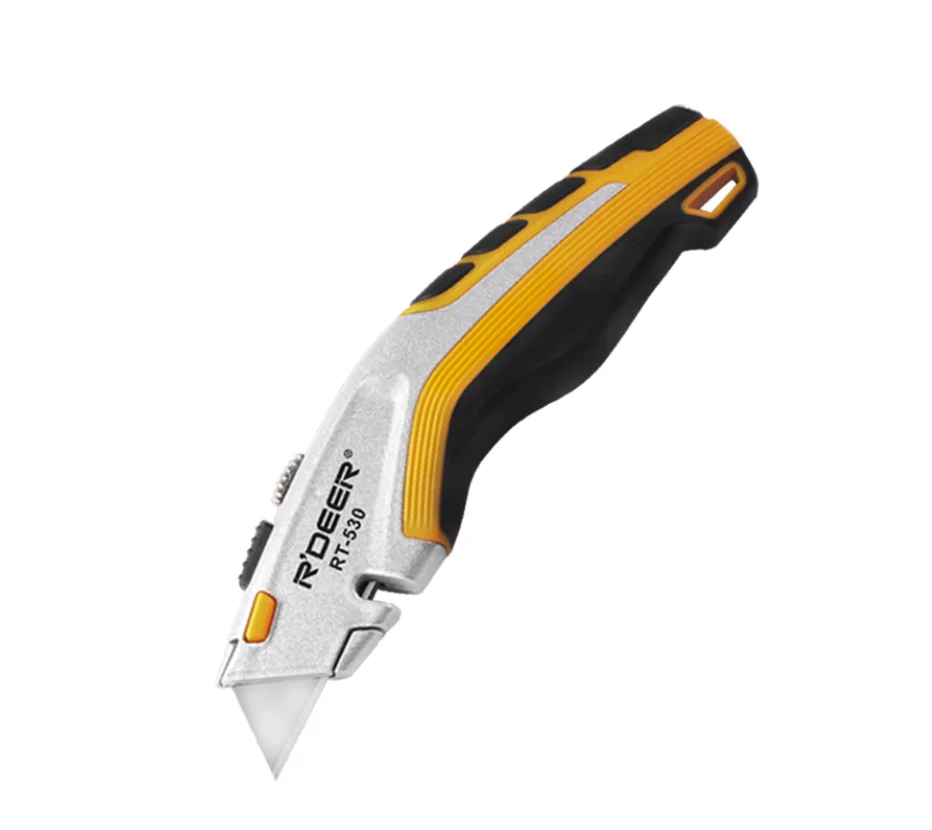 R'DEER tool aluminum handle Stripping wire utility knife with 5pcs SK5 blades Electrotechnical construction tool NO.RT-530
R'DEER tool aluminum handle Stripping wire utility knife with 5pcs SK5 blades Electrotechnical construction tool NO.RT-530
