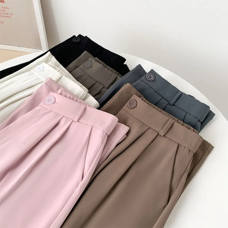 Summer Thin Drooping Suit Pants Women High Waist All-Match Simple Casual Pants Korean Elegant Office Lady Wide Leg Trousers
Summer Thin Drooping Suit Pants Women High Waist All-Match Simple Casual Pants Korean Elegant Office Lady Wide Leg Trousers