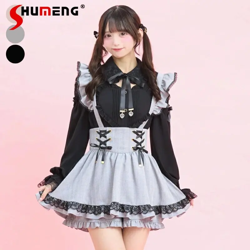 Japanese Mines Style Sweet Cute Lace-up Bow Lace Spliced Ruffled Versatile High Waist Lolita Suspender Skirts Women Summer 2026
Japanese Mines Style Sweet Cute Lace-up Bow Lace Spliced Ruffled Versatile High Waist Lolita Suspender Skirts Women Summer 2026
