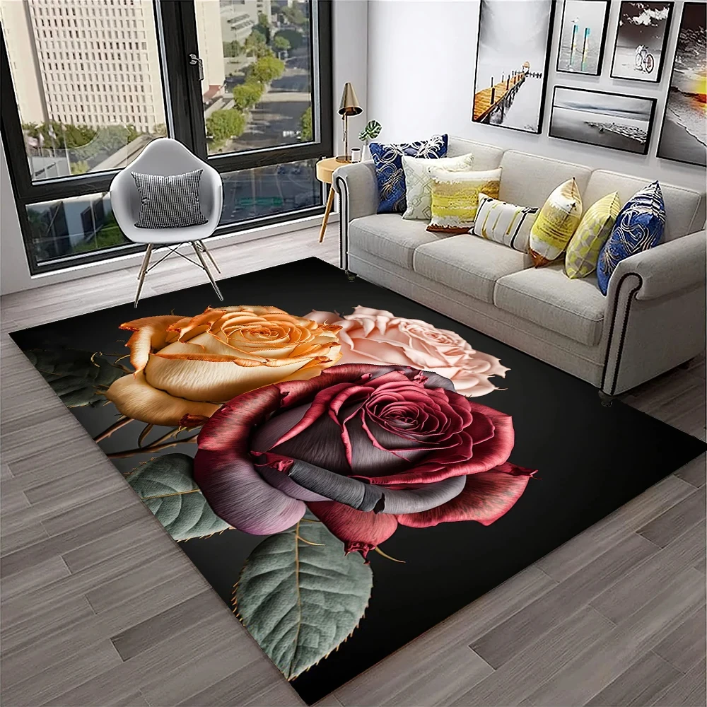 Romantic Rose Flower Carpet Home Living Room Area Rug Bedroom Doormat Non-slip Foldable Washable Floor Mat For Entryway Hallway
Romantic Rose Flower Carpet Home Living Room Area Rug Bedroom Doormat Non-slip Foldable Washable Floor Mat For Entryway Hallway