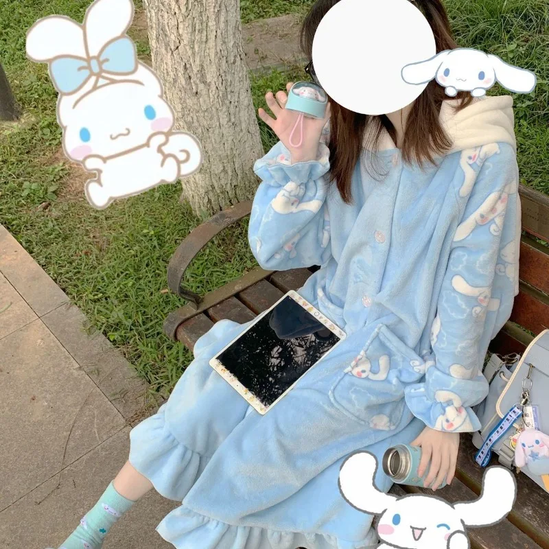 Kawaii Cinnamoroll Sanrio Student Cute Girl Nightgown Fleece Pants Cloth Warm Pajama Set Children Christmas Gifts for Girls
Kawaii Cinnamoroll Sanrio Student Cute Girl Nightgown Fleece Pants Cloth Warm Pajama Set Children Christmas Gifts for Girls