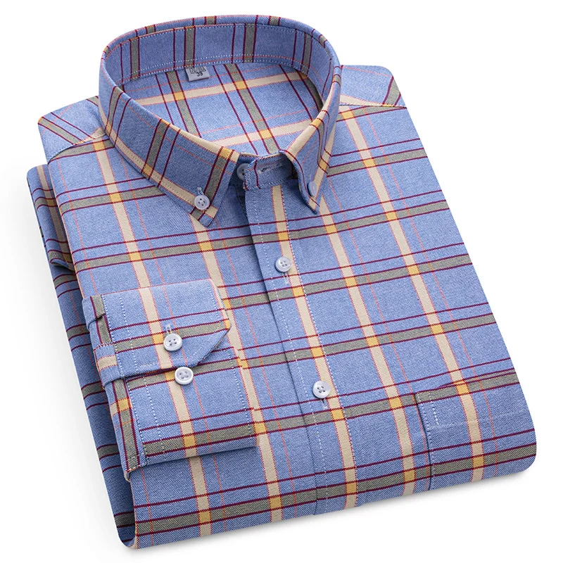 S-6XL Men's Oxford Shirts Long Sleeve Casual Single Pocket Comfortable Standard-fit Button-down Plaid Cotton Formal Shirt Blouse
S-6XL Men's Oxford Shirts Long Sleeve Casual Single Pocket Comfortable Standard-fit Button-down Plaid Cotton Formal Shirt Blouse