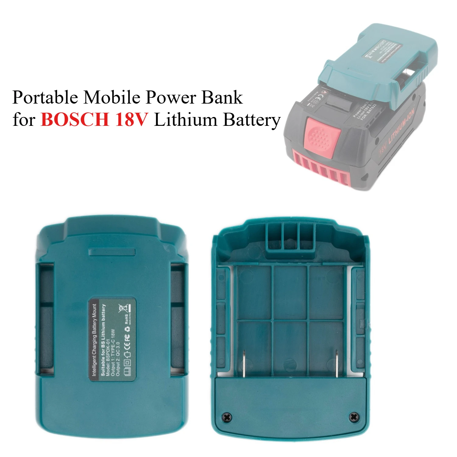 Portable Mobile Power Bank for BOSCH 18V Lithium Battery W/USB Type-C Output Holder Fast Charging(NO Battery)
Portable Mobile Power Bank for BOSCH 18V Lithium Battery W/USB Type-C Output Holder Fast Charging(NO Battery)