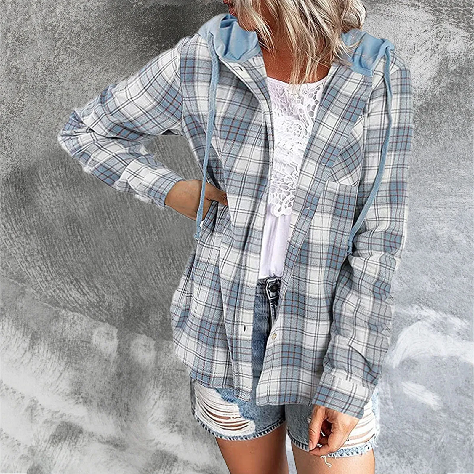 Women Casual Plaid Hoodies Long Sleeve Tops Button Down Hooded Shirts Blouse Chic Streetwear Woman Demi-Season Coat Autumn
Women Casual Plaid Hoodies Long Sleeve Tops Button Down Hooded Shirts Blouse Chic Streetwear Woman Demi-Season Coat Autumn