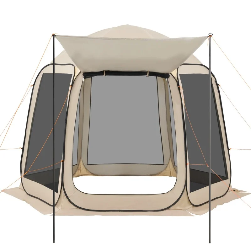 Beige Pop-Up Screen Tent 10 x 9.2 ft, 4-8 Person Portable Canopy with Extended Awning, Netting Sides, Ideal for Patio, Backyard, Outdoor Use
Beige Pop-Up Screen Tent 10 x 9.2 ft, 4-8 Person Portable Canopy with Extended Awning, Netting Sides, Ideal for Patio, Backyard, Outdoor Use