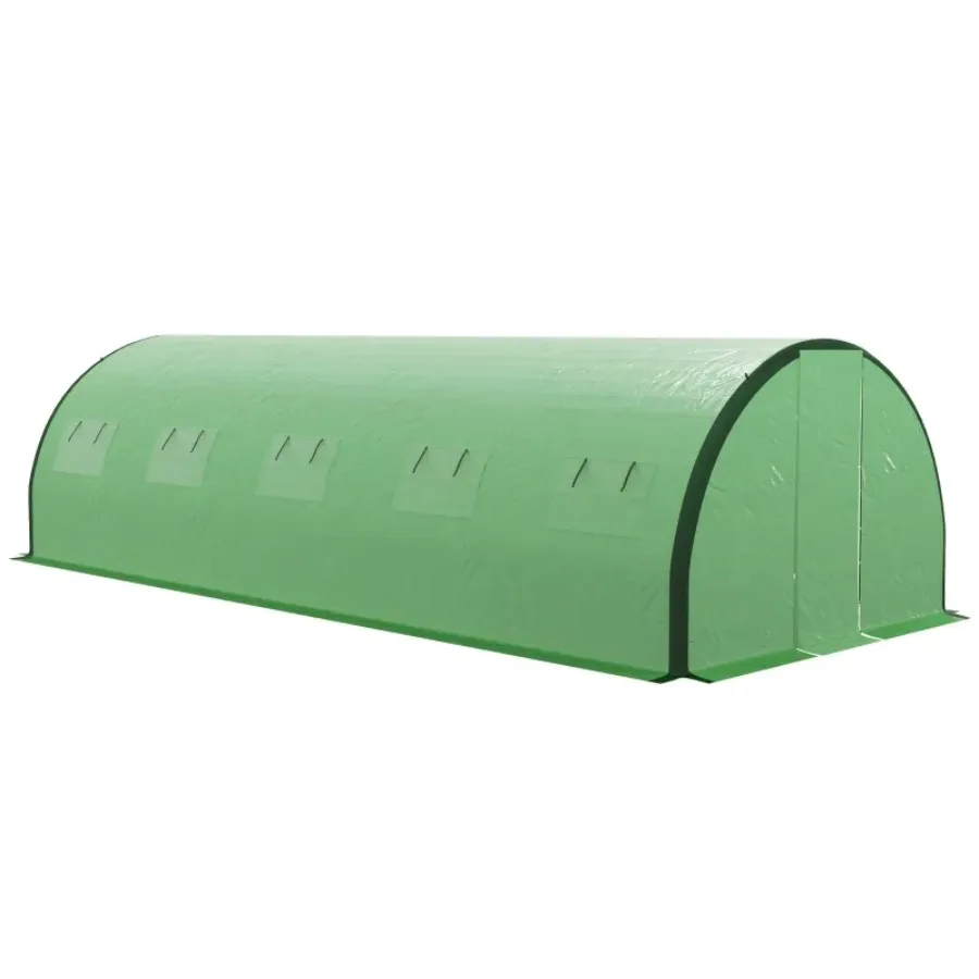 Tunnel Greenhouse Walk-in Plant Warm House with 2 Hinged Doors, 10 Mesh Windows, 24.6' x 10' x 6.6', Green
Tunnel Greenhouse Walk-in Plant Warm House with 2 Hinged Doors, 10 Mesh Windows, 24.6' x 10' x 6.6', Green