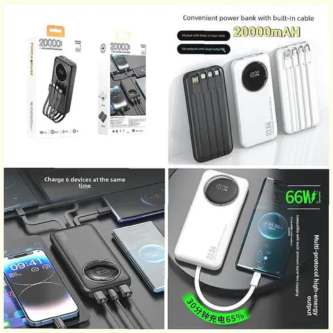 20000mAh 22.5W Fast Charging Power Bank, PD QC3.0 External Battery for iPhone 17 for Samsung for Xiaomi for Huawei