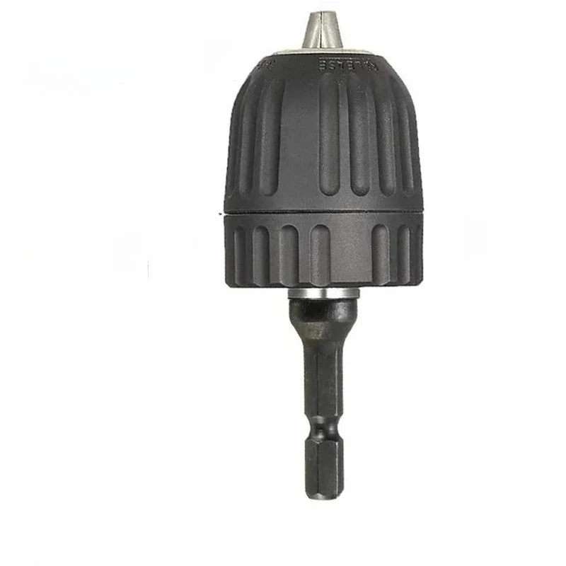 Keyless Drill Chuck, 1/4" Hex Shank Quick Change Adapter for Impact Drivers, Screwdrivers & Electric Drills
Keyless Drill Chuck, 1/4" Hex Shank Quick Change Adapter for Impact Drivers, Screwdrivers & Electric Drills