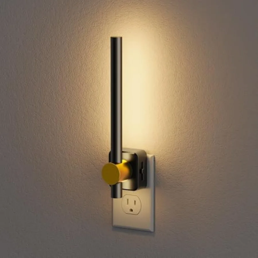 LED Night Light Plug into Wall, Dusk to Dawn Sensor, 0-200LM Dimmable LED Night Light, Bright Black and Gold Vanity Nightlight
LED Night Light Plug into Wall, Dusk to Dawn Sensor, 0-200LM Dimmable LED Night Light, Bright Black and Gold Vanity Nightlight