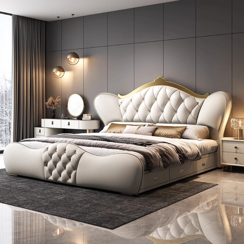 180x200 см двуспальная кровать для спальни, эстетичная свадебная мягкая кровать для хранения вещей, кожаная кровать Napa King Size, уникальная роскошная декоративная мебель
180x200 см двуспальная кровать для спальни, эстетичная свадебная мягкая кровать для хранения вещей, кожаная кровать Napa King Size, уникальная роскошная декоративная мебель