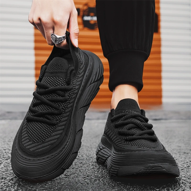 Men's Summer Breathable Thin Mesh Running Shoes Casual Sports Trendy Black Thick Bottom Heightening Anti-slip Flats
Men's Summer Breathable Thin Mesh Running Shoes Casual Sports Trendy Black Thick Bottom Heightening Anti-slip Flats