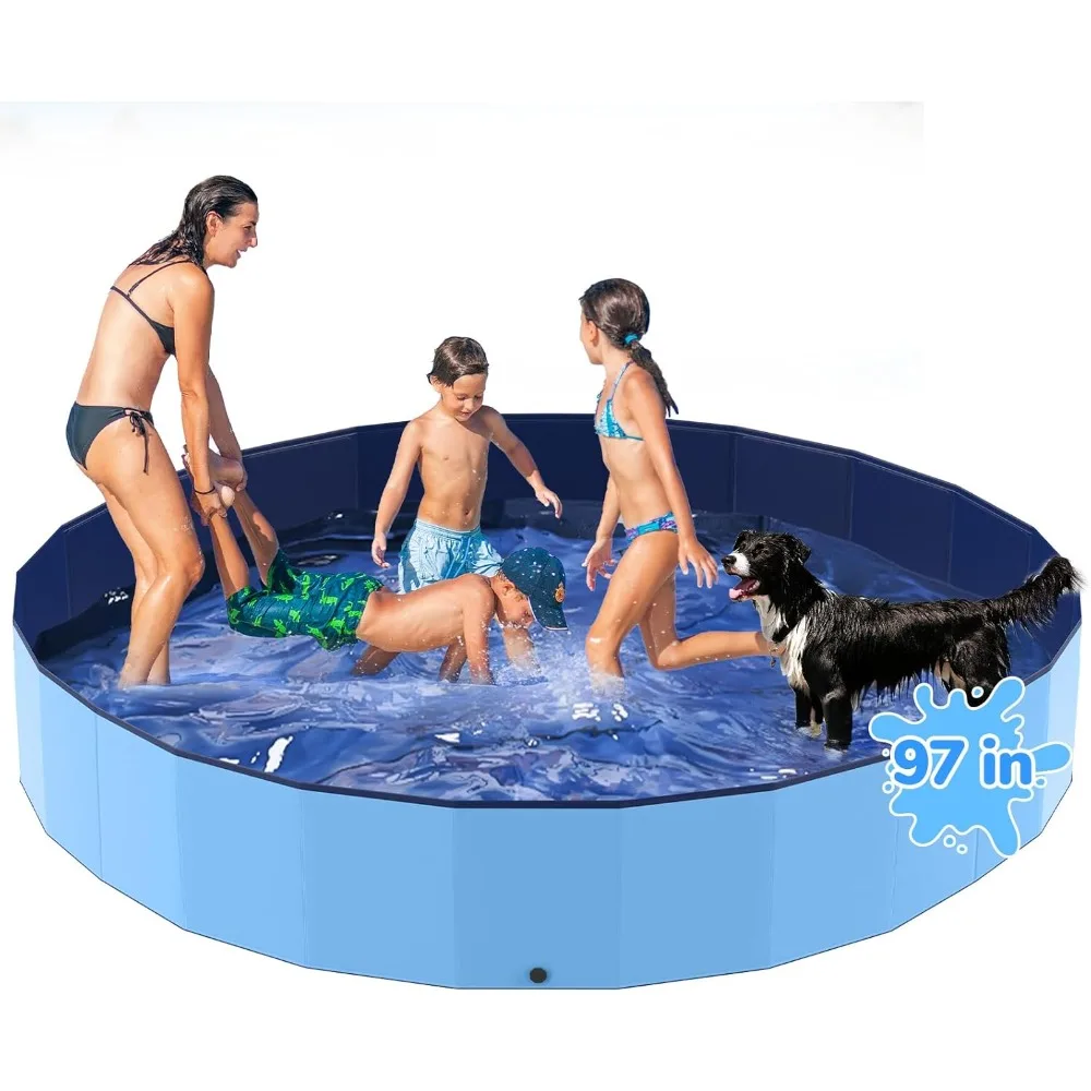 97'' Foldable Dog Pool, Kiddie Pool, Plastic Non-Slip Kids Pool, Heavy Duty Dog Pool for Large Dogs, Oversized Pet Dog Bathtub
97'' Foldable Dog Pool, Kiddie Pool, Plastic Non-Slip Kids Pool, Heavy Duty Dog Pool for Large Dogs, Oversized Pet Dog Bathtub