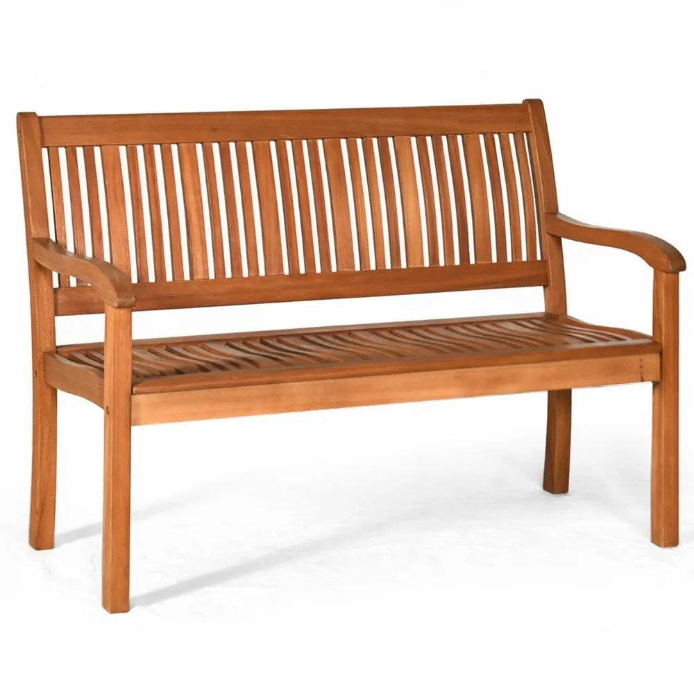 50 Patio Wooden Bench, Eucalyptus Wood Loveseat with Ergonomic Backrest, Curved Armrests, Sloping Seat, Garden Slatted Bench, I
50 Patio Wooden Bench, Eucalyptus Wood Loveseat with Ergonomic Backrest, Curved Armrests, Sloping Seat, Garden Slatted Bench, I