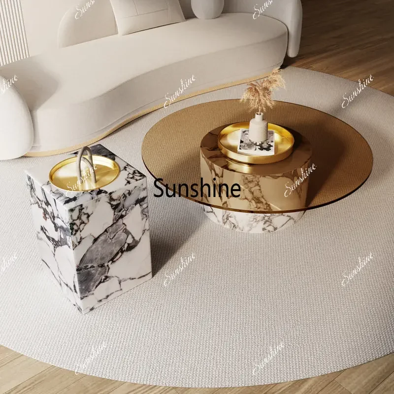 Marble coffee table Italian light luxury modern simplicity, round combination living room home
Marble coffee table Italian light luxury modern simplicity, round combination living room home