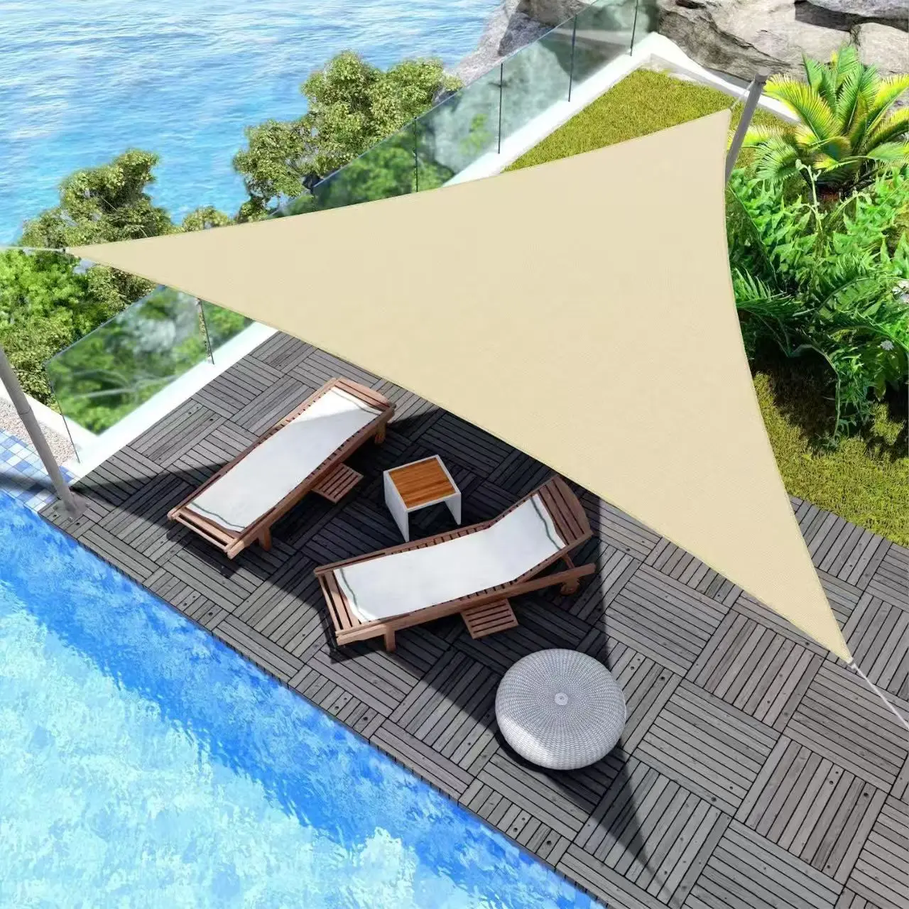 Outdoor Triangle Sunshade Canopy for Patio, Garden, Backyard, and Deck, Boat Sunshade with Tie Ropes
Outdoor Triangle Sunshade Canopy for Patio, Garden, Backyard, and Deck, Boat Sunshade with Tie Ropes