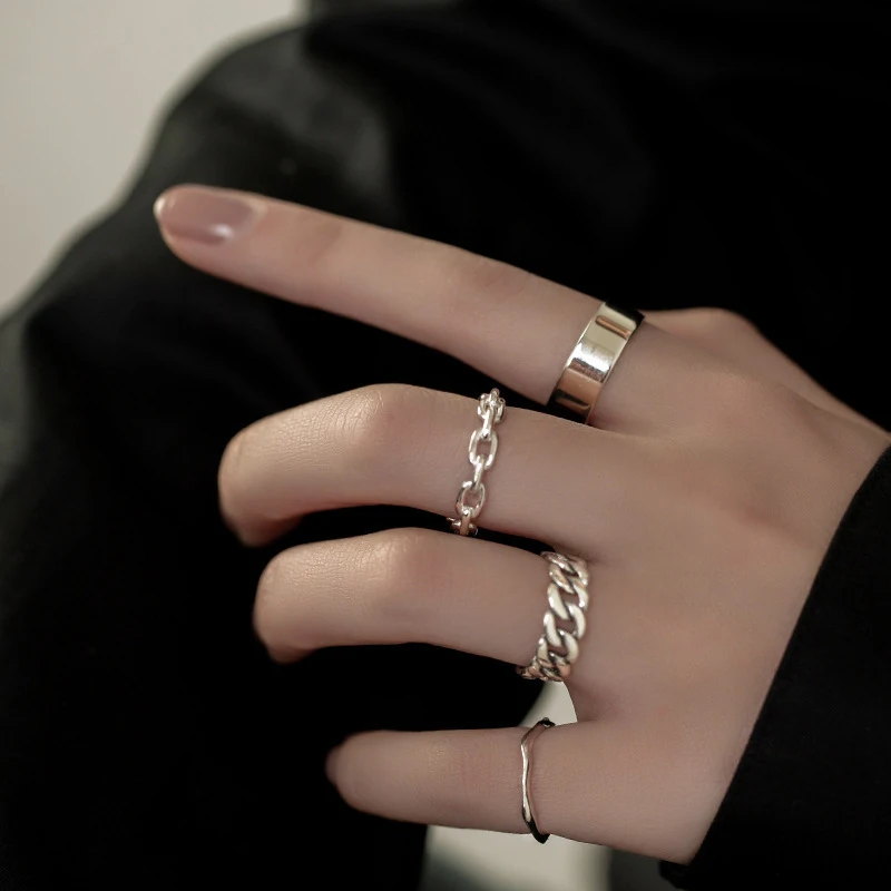 925 Sterling Silver Korean Thin Chain Ring Female INS Simple Women Girls Opening Index Finger Fashion Jewelry Accessories
925 Sterling Silver Korean Thin Chain Ring Female INS Simple Women Girls Opening Index Finger Fashion Jewelry Accessories