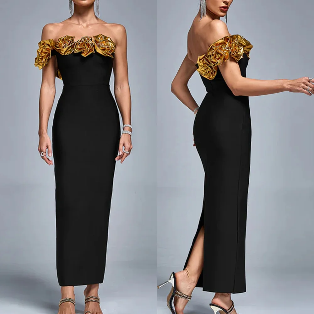 Customize A-Line Evening Dresses Formal with 3D Gold Florals Modern Exquisite Backless Dress High Quality Prom Party Gowns Women
Customize A-Line Evening Dresses Formal with 3D Gold Florals Modern Exquisite Backless Dress High Quality Prom Party Gowns Women