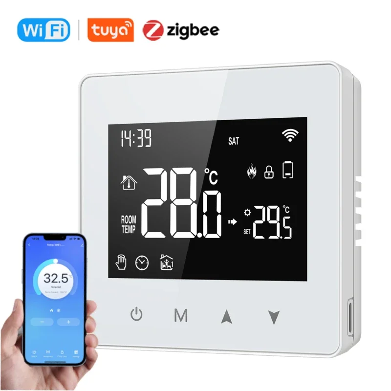 WIFI TUYA ZigBee термостат умный голосовой водяной газовый котел контроллер температуры для Alexa Google Home Яндекс с замком от детей
WIFI TUYA ZigBee термостат умный голосовой водяной газовый котел контроллер температуры для Alexa Google Home Яндекс с замком от детей