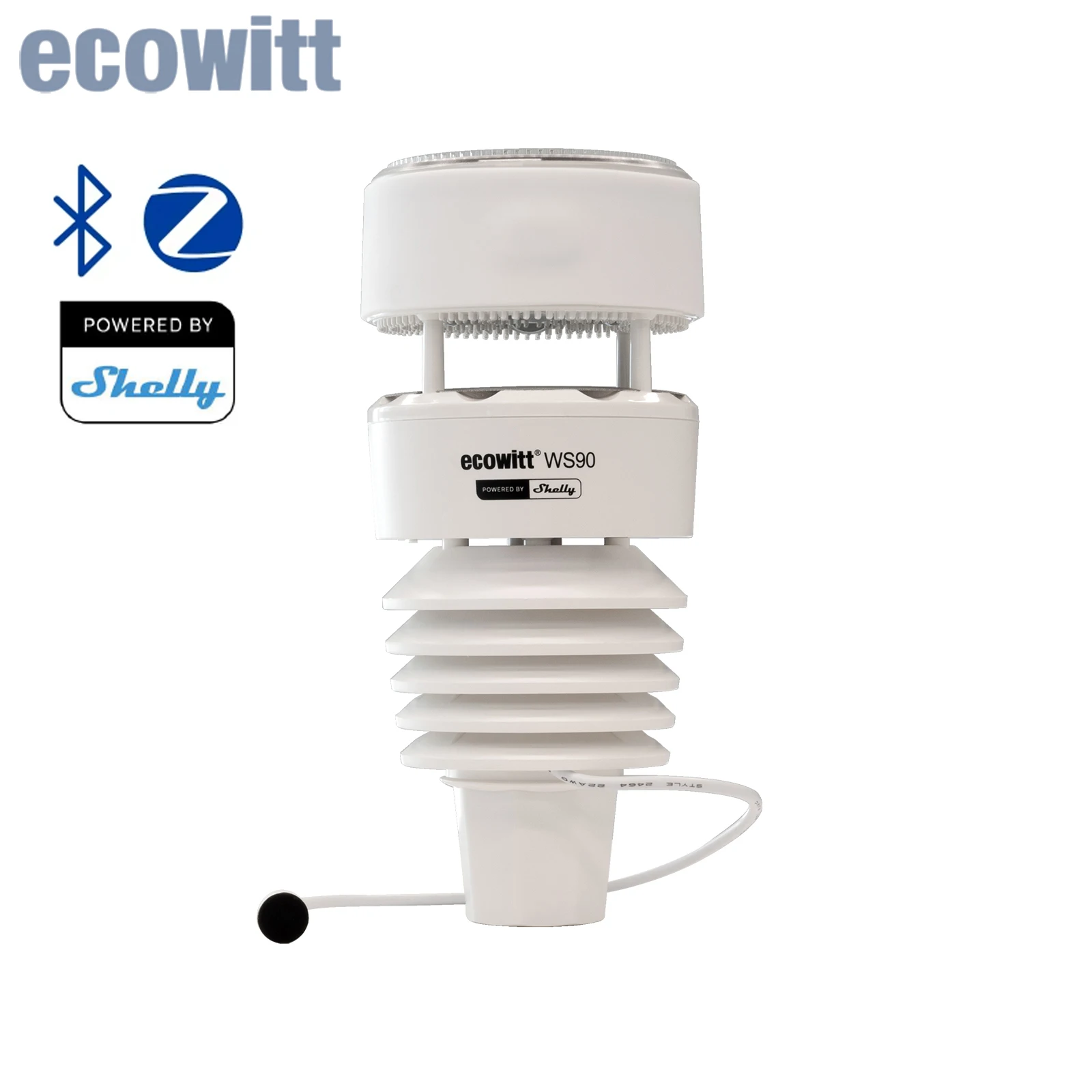 Ecowitt WS90 7-in-1 Weather Station Powered by Shelly
Ecowitt WS90 7-in-1 Weather Station Powered by Shelly