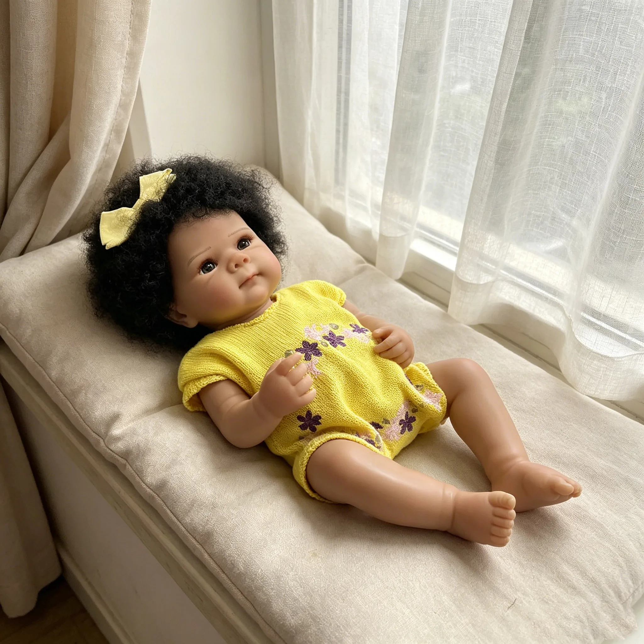 Dark Skin Full Vinyl Body Bettie 19inch Reborn Doll Lifelike Multiple Layers Painting Hand Rooted Curly Hair
Dark Skin Full Vinyl Body Bettie 19inch Reborn Doll Lifelike Multiple Layers Painting Hand Rooted Curly Hair