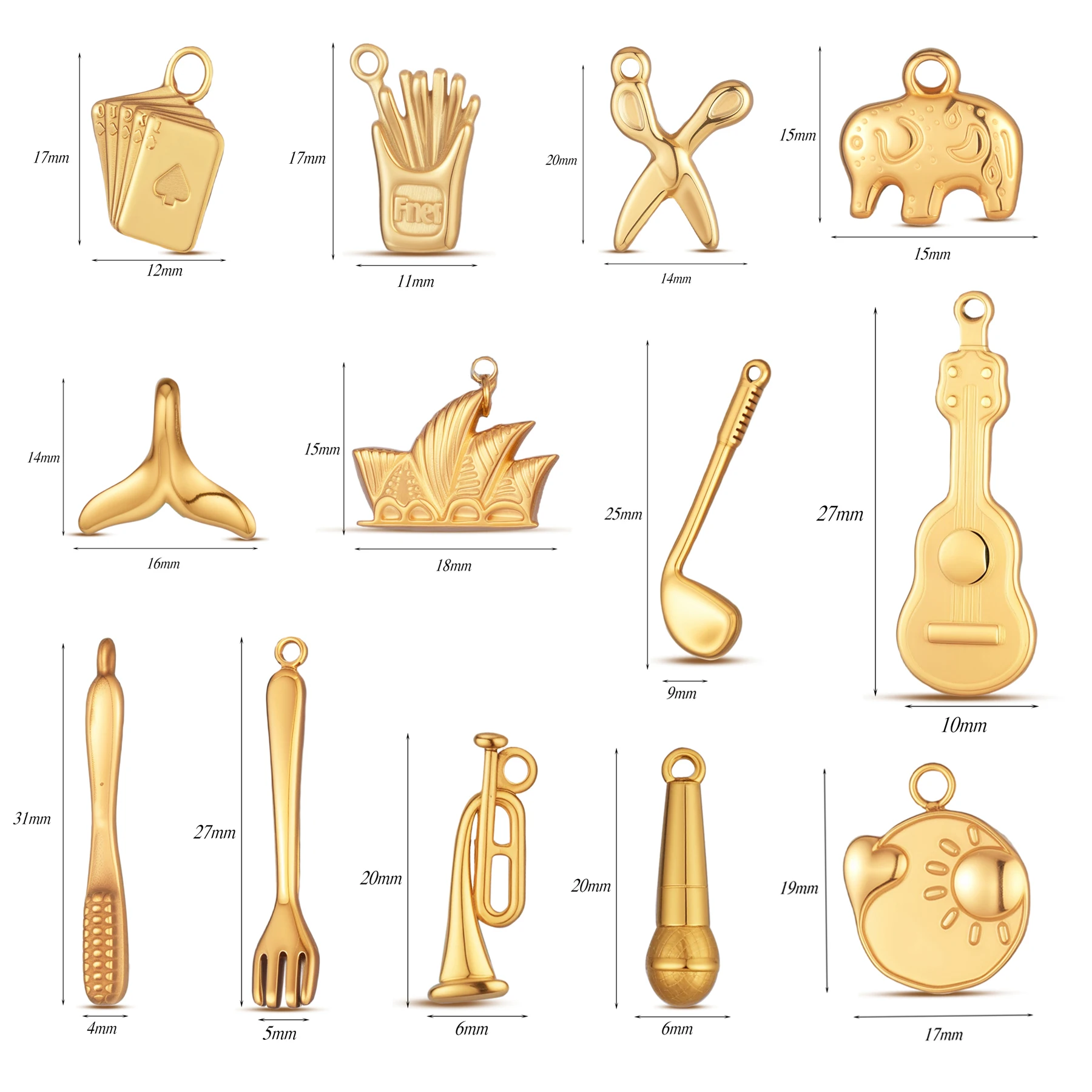 Wholesale 4pcs/lot Guitar Chips Scissors Microphone Fork Charm Stainless Steel Pendant for DIY Jewelry Making Accessories
Wholesale 4pcs/lot Guitar Chips Scissors Microphone Fork Charm Stainless Steel Pendant for DIY Jewelry Making Accessories