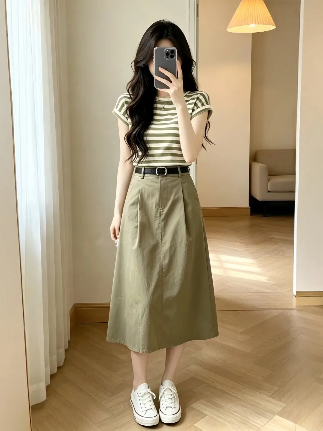 Summer New Retro Stripes Short Sleeve T-Shirt High Waist Half Skirt Set Women's Fashionable Clothing Breathable Medium Thickness
Summer New Retro Stripes Short Sleeve T-Shirt High Waist Half Skirt Set Women's Fashionable Clothing Breathable Medium Thickness