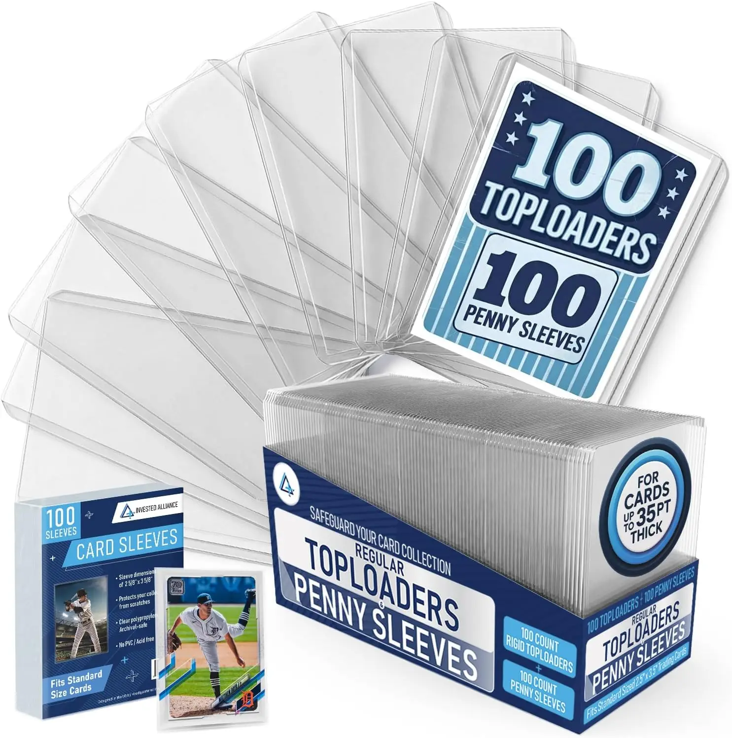 100 Pack Rigid 3x4 Top Loaders & Sleeves for Standard Trading Cards, Baseball, Sports, TCG Protectors
100 Pack Rigid 3x4 Top Loaders & Sleeves for Standard Trading Cards, Baseball, Sports, TCG Protectors