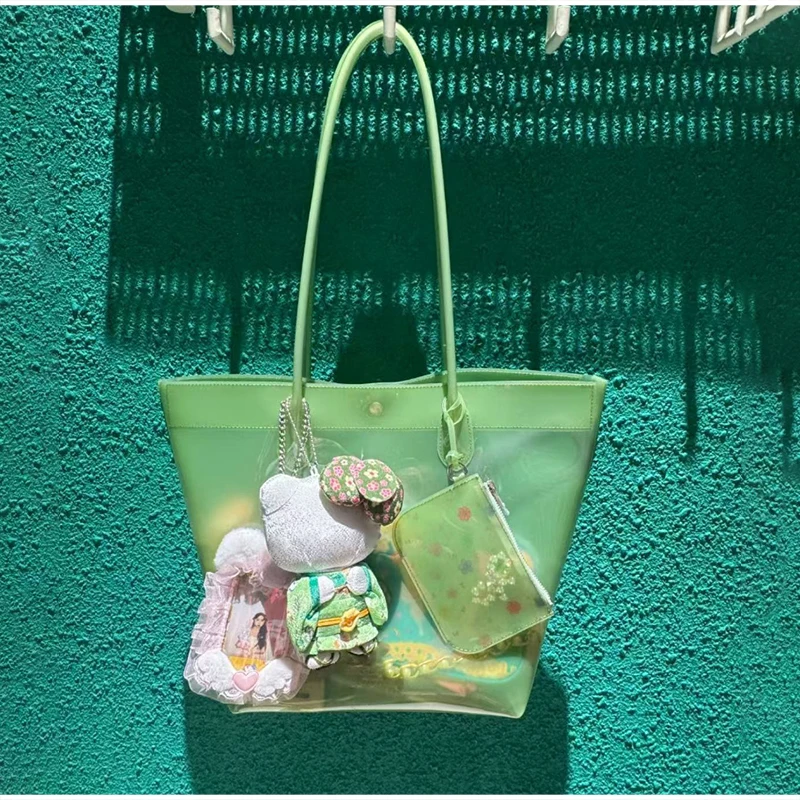 Stylish Transparent Pvc Jelly Tote Bag For Women With Matching Small Pouch Summer Large Capacity Casual Commute Shoulder Handbag
Stylish Transparent Pvc Jelly Tote Bag For Women With Matching Small Pouch Summer Large Capacity Casual Commute Shoulder Handbag