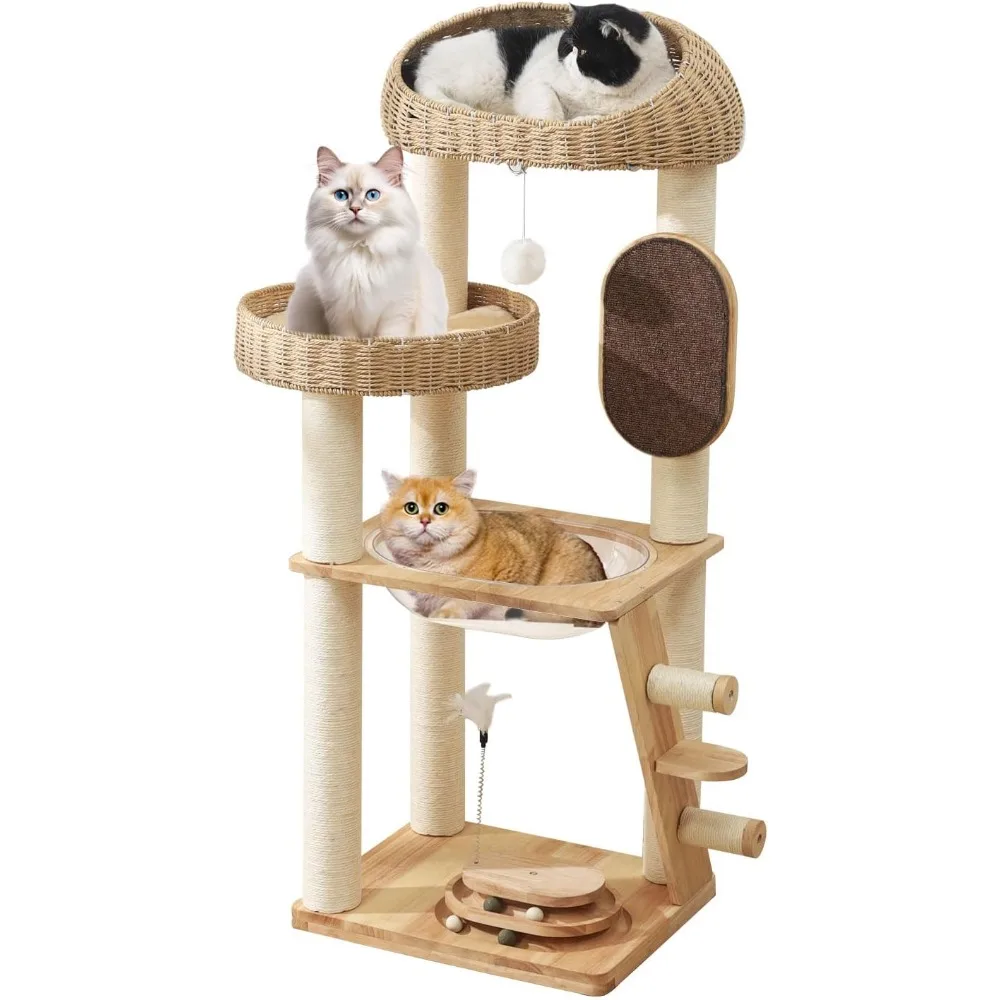 Modern Cat Tree, Cat TreeTower with Space Capsule, Hand-Woven Basket Nest, Sisal Posts & Scratching Board, 50 Inch Heavy-Duty
Modern Cat Tree, Cat TreeTower with Space Capsule, Hand-Woven Basket Nest, Sisal Posts & Scratching Board, 50 Inch Heavy-Duty