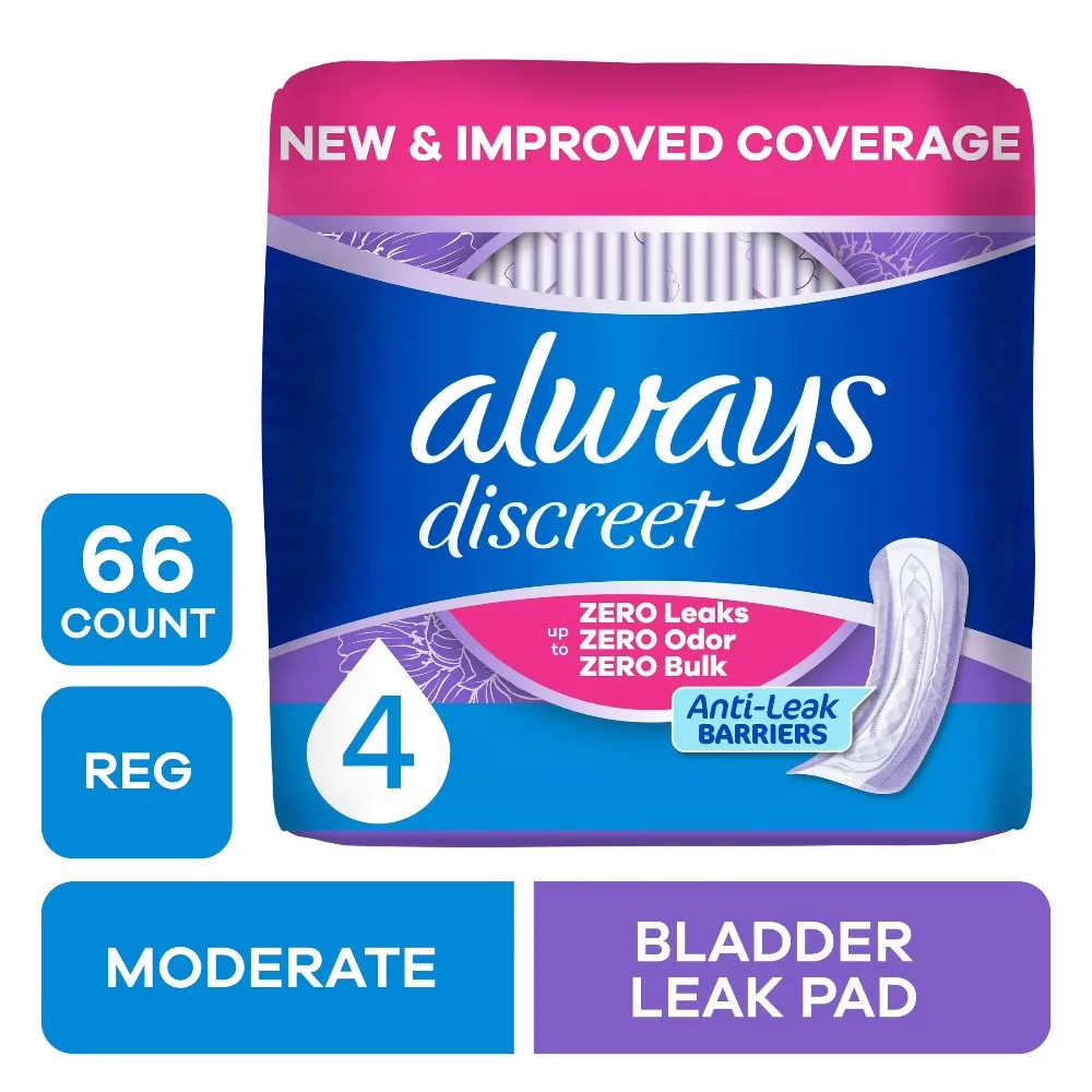 Moderate Absorbency Incontinence Pads Regular Length 66 Count Disposable Adult Diapers for Women Men Leak Protection
Moderate Absorbency Incontinence Pads Regular Length 66 Count Disposable Adult Diapers for Women Men Leak Protection