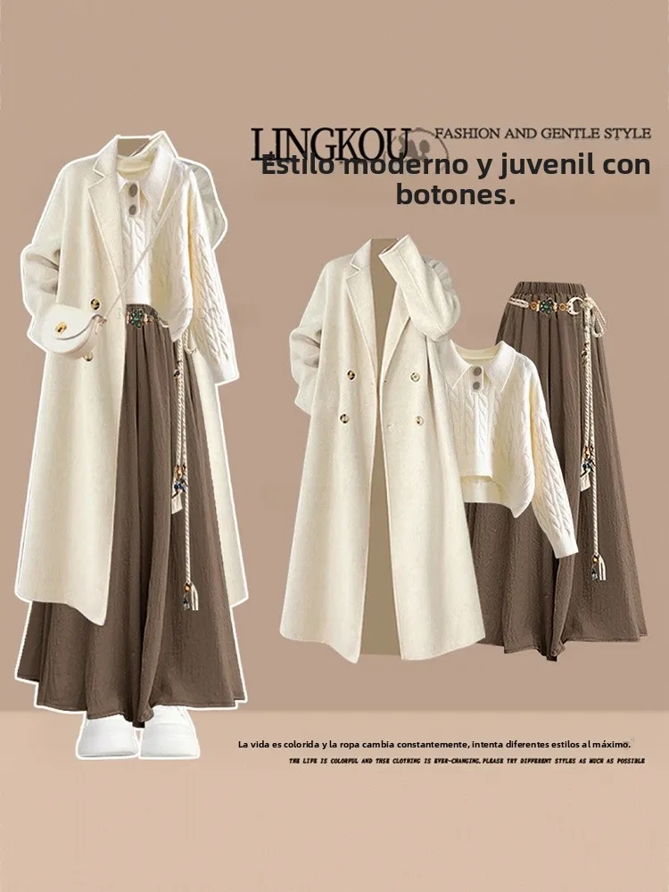 Korean Style Women's Autumn Winter Knitted Sweater Set Casual Skirt Pants Three Piece Set plus Size Long Sleeve Slimming Oute...
Korean Style Women's Autumn Winter Knitted Sweater Set Casual Skirt Pants Three Piece Set plus Size Long Sleeve Slimming Oute...