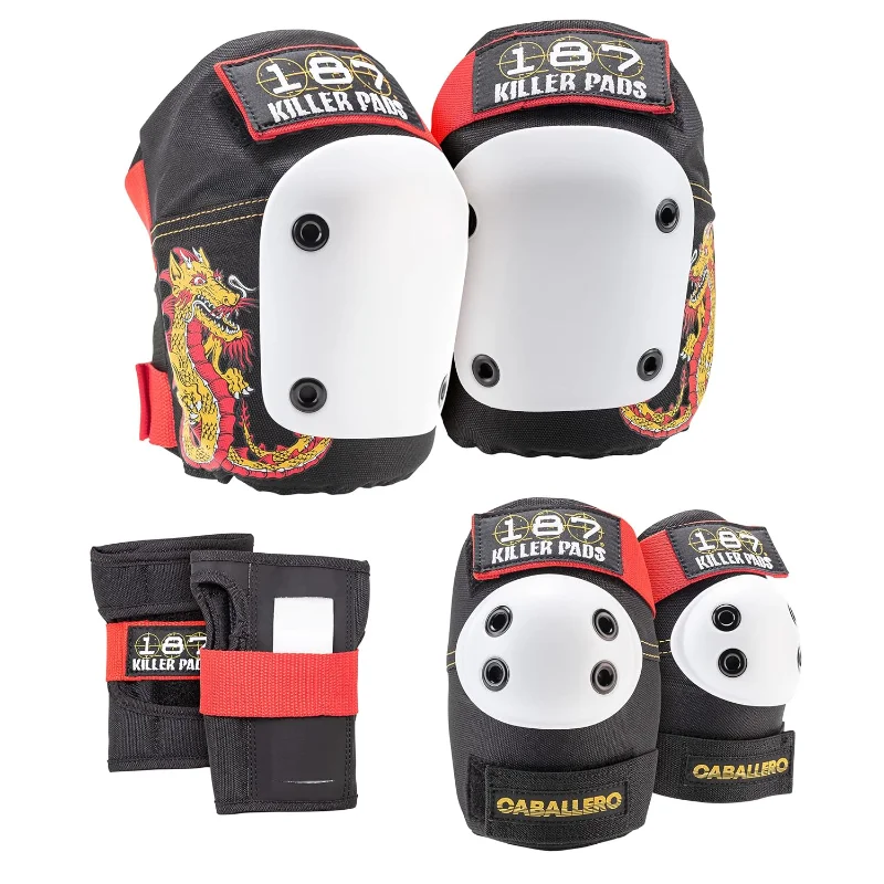 187 KILLER PADS Six Pack Pad Set, Elbow Pads, Knee Pads, and Wrist Guards - Ideal for Skateboarding, Roller Skating
187 KILLER PADS Six Pack Pad Set, Elbow Pads, Knee Pads, and Wrist Guards - Ideal for Skateboarding, Roller Skating
