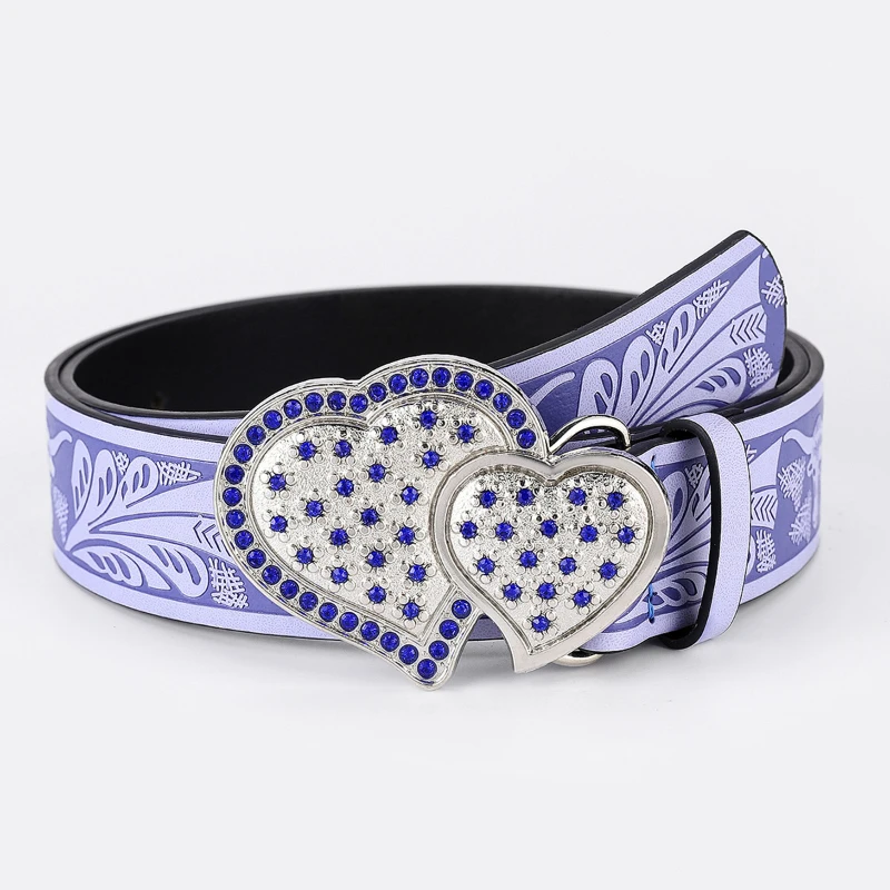 Double Peach Belt Sapphire pattern metal buckle PU belt Women's personality jeans trend waist belt
Double Peach Belt Sapphire pattern metal buckle PU belt Women's personality jeans trend waist belt