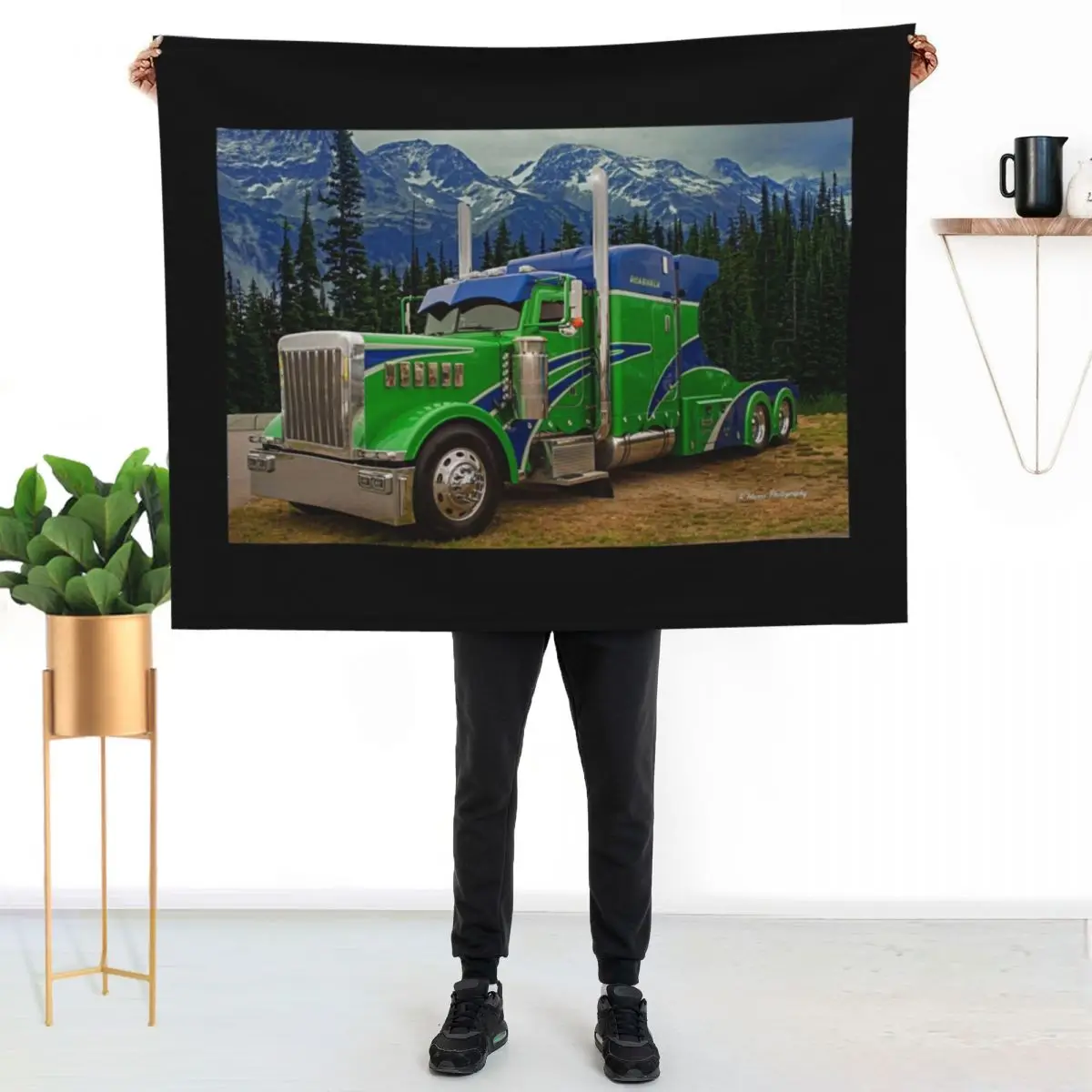 Blue and Green Custom Peterbilt Throw Blanket Compact Warm Blanket for Car Road Trip
Blue and Green Custom Peterbilt Throw Blanket Compact Warm Blanket for Car Road Trip