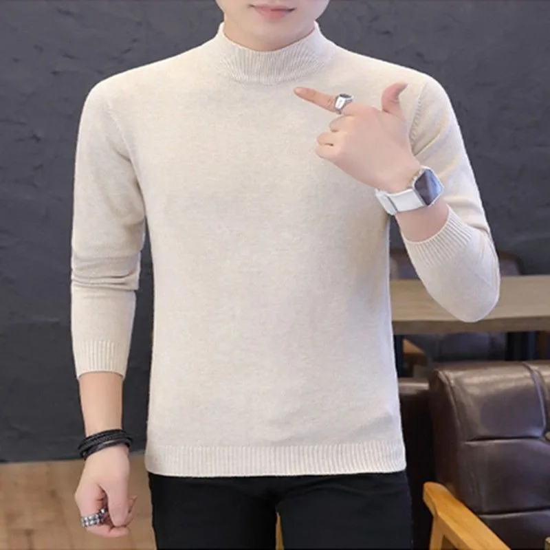 Sweater Men's Half Turtle Collar Autumn and Winter Pullover Korean Style Slim Knitted Bottoming Thickened Warm Casual Shirt
Sweater Men's Half Turtle Collar Autumn and Winter Pullover Korean Style Slim Knitted Bottoming Thickened Warm Casual Shirt