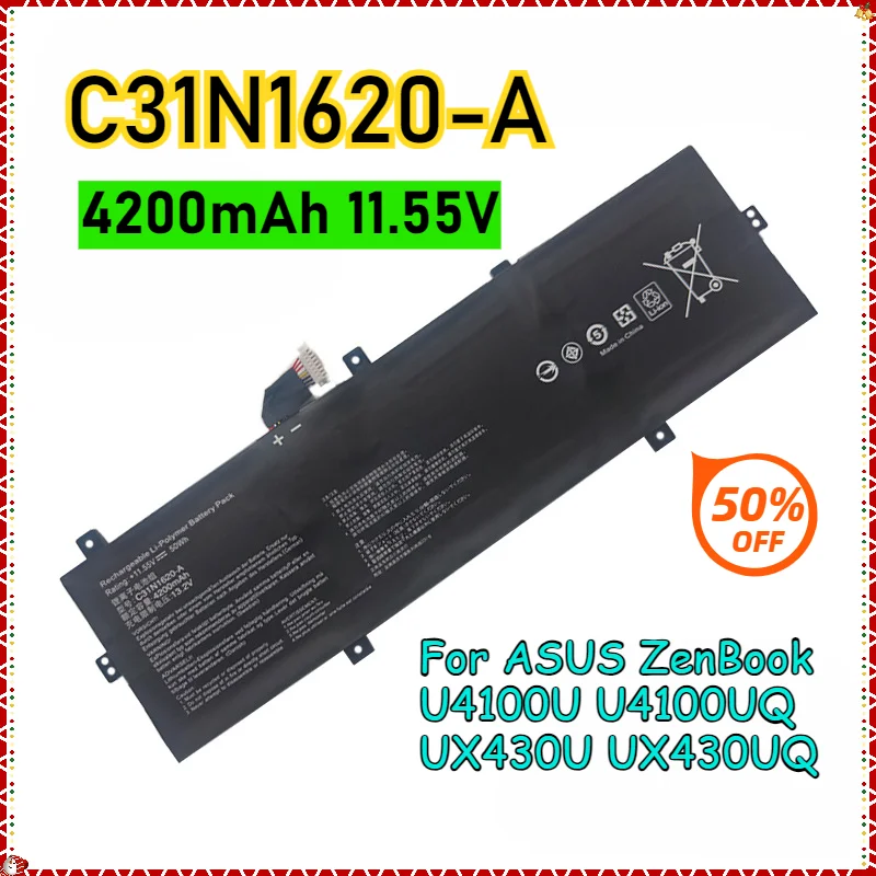 C31N1620 Laptop Batteries for ASUS ZenBook UX430 UX430UA UX430UN UX430UQ UX430UQ-GV015T PRO PU404UF Notebook Computer Battery
C31N1620 Laptop Batteries for ASUS ZenBook UX430 UX430UA UX430UN UX430UQ UX430UQ-GV015T PRO PU404UF Notebook Computer Battery