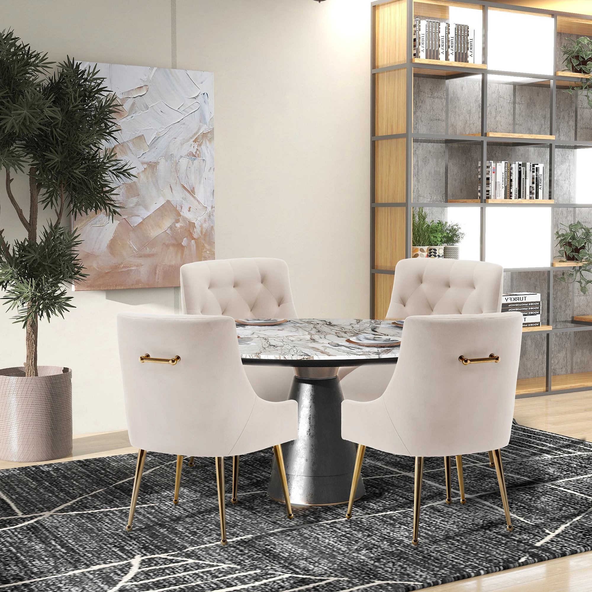 SEYNAR Modern Velvet Dining Chairs Set of 4, Tufted Upholstered Accent Chairs for Dining Room,Office Chair Vanity Chair
SEYNAR Modern Velvet Dining Chairs Set of 4, Tufted Upholstered Accent Chairs for Dining Room,Office Chair Vanity Chair