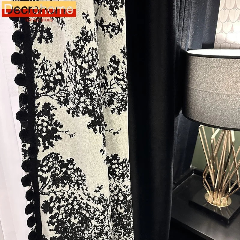 Cashmere Cloth Black Jacquard Stitching Thickened Blackout Curtains for Living Room Bedroom Balcony French Window Customized
Cashmere Cloth Black Jacquard Stitching Thickened Blackout Curtains for Living Room Bedroom Balcony French Window Customized