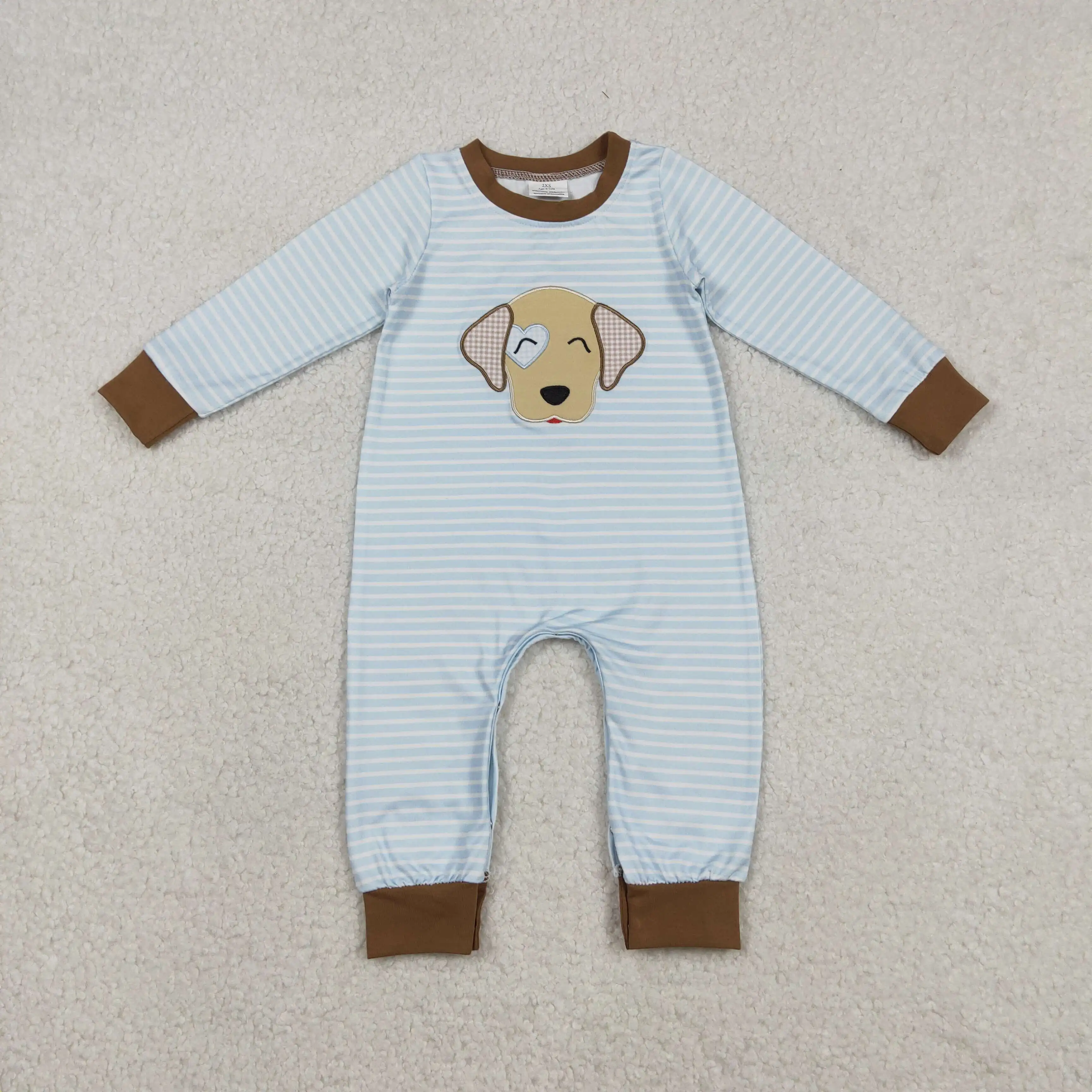 X12.15 LR2659 New Spring Style Baby Boys' Romper Embroidered Heart Puppy Blue Striped Long-Sleeved Onesie
X12.15 LR2659 New Spring Style Baby Boys' Romper Embroidered Heart Puppy Blue Striped Long-Sleeved Onesie