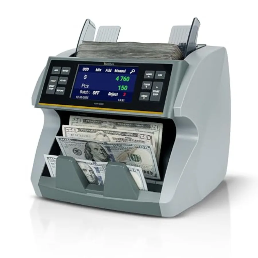 Money Counter Machine I LCD Display I Business Grade I Advanced IR/UV/MG/MT/DD/HLF Detection I Mixed Denomination USD I 1200 No
Money Counter Machine I LCD Display I Business Grade I Advanced IR/UV/MG/MT/DD/HLF Detection I Mixed Denomination USD I 1200 No