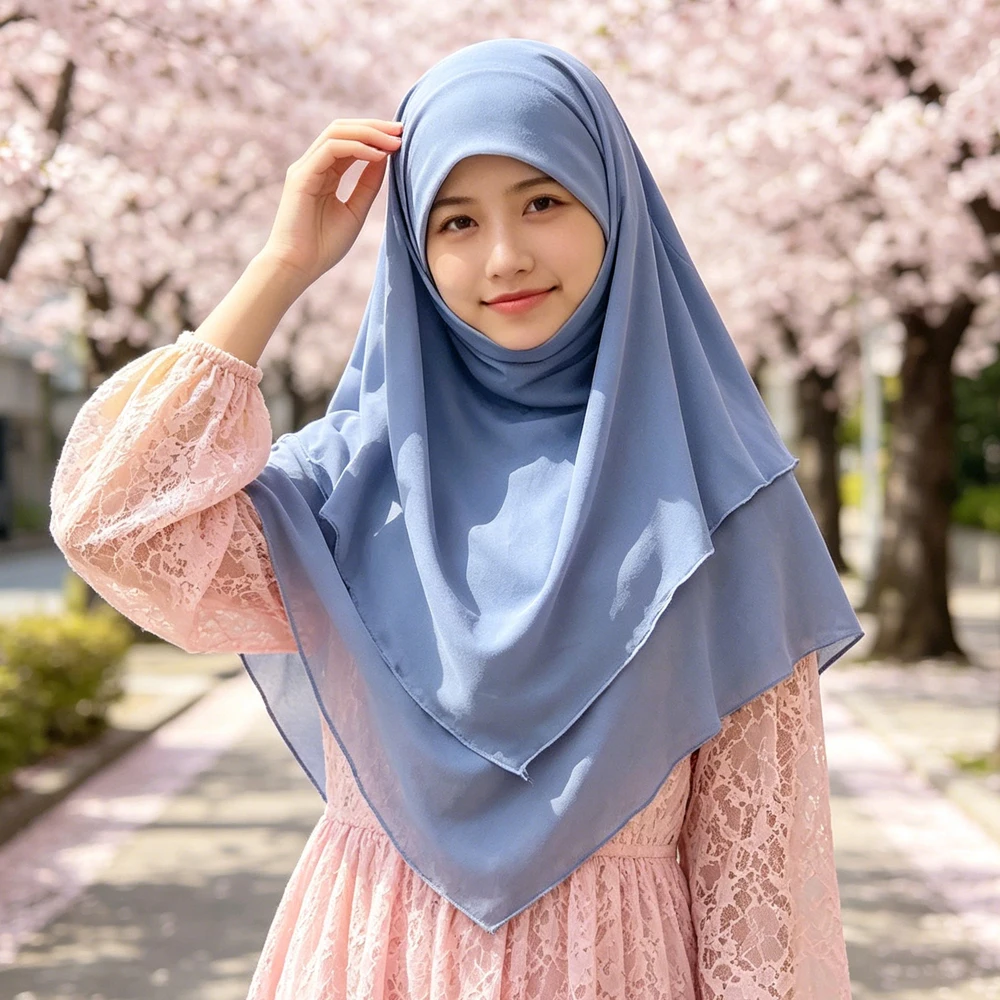 Khimar High Quality Chiffon Muslim Eid Ramadan Islamic Clothing Overhead Prayer Scarf Women Hijab Double Layer Headscarf Abayas
Khimar High Quality Chiffon Muslim Eid Ramadan Islamic Clothing Overhead Prayer Scarf Women Hijab Double Layer Headscarf Abayas