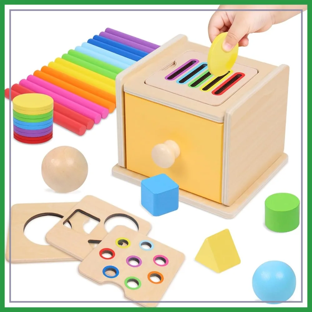 4 in 1 Montessori Toys for 1+ Year Old, Object Permanence Coin Box, Ball Drop Color Sorting Sensory Fine Motor Skills, Shape Sorter for Toddlers 1-3, Gifts
4 in 1 Montessori Toys for 1+ Year Old, Object Permanence Coin Box, Ball Drop Color Sorting Sensory Fine Motor Skills, Shape Sorter for Toddlers 1-3, Gifts