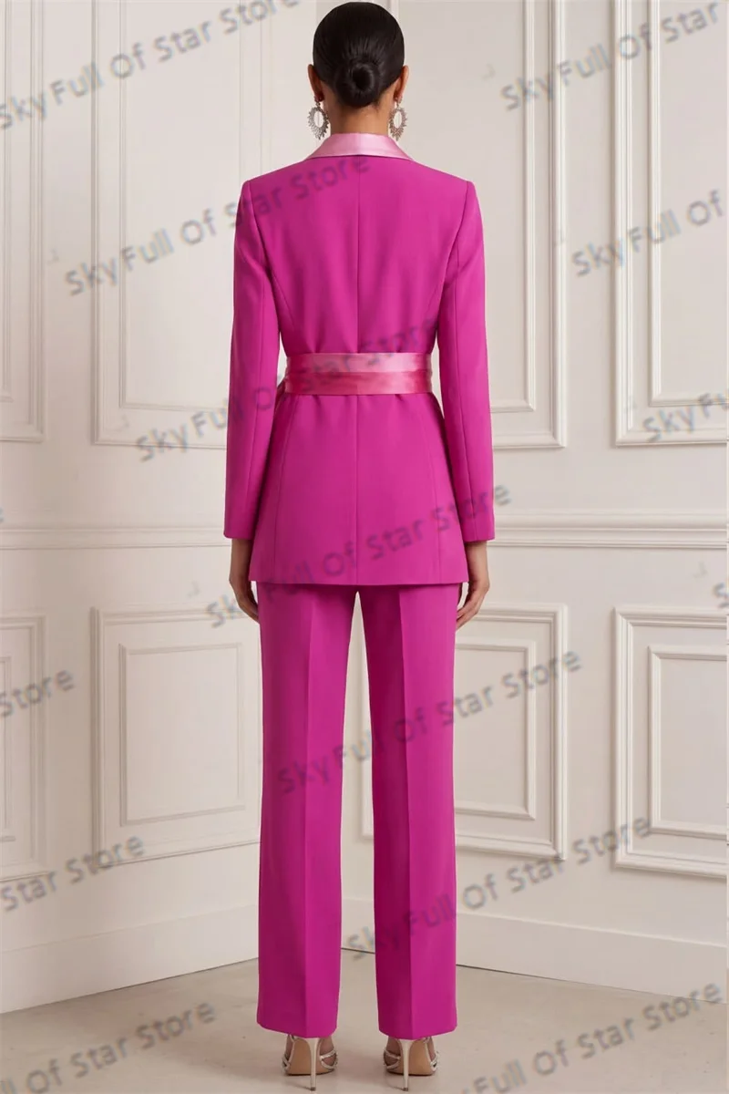 Elegant Hot Pink Women Suit Set 2 Pcs Blazer+Pants Trousers Belted Formal Office Lady Jacket Wedding Prom Coat Customized
Elegant Hot Pink Women Suit Set 2 Pcs Blazer+Pants Trousers Belted Formal Office Lady Jacket Wedding Prom Coat Customized
