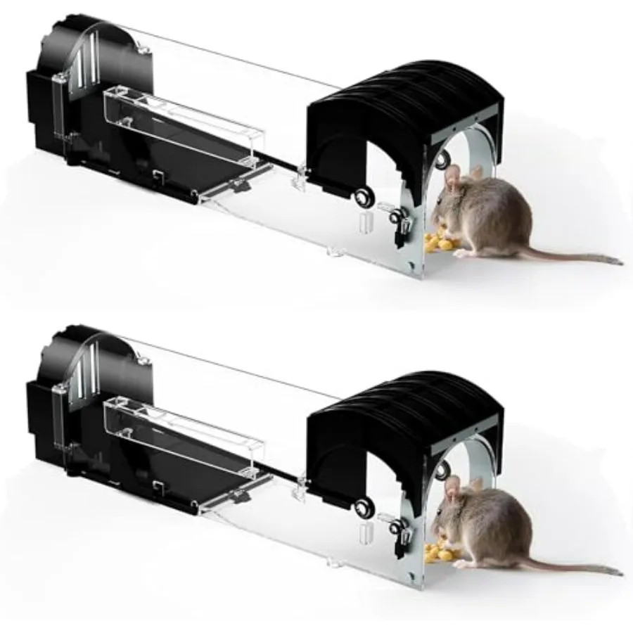 Humane Mouse Traps, 12.2 inches Enlarged No Kill Rat Live Traps 2 Pack for Chipmunks, Reusable Catch and Release Mice, Pet and
Humane Mouse Traps, 12.2 inches Enlarged No Kill Rat Live Traps 2 Pack for Chipmunks, Reusable Catch and Release Mice, Pet and
