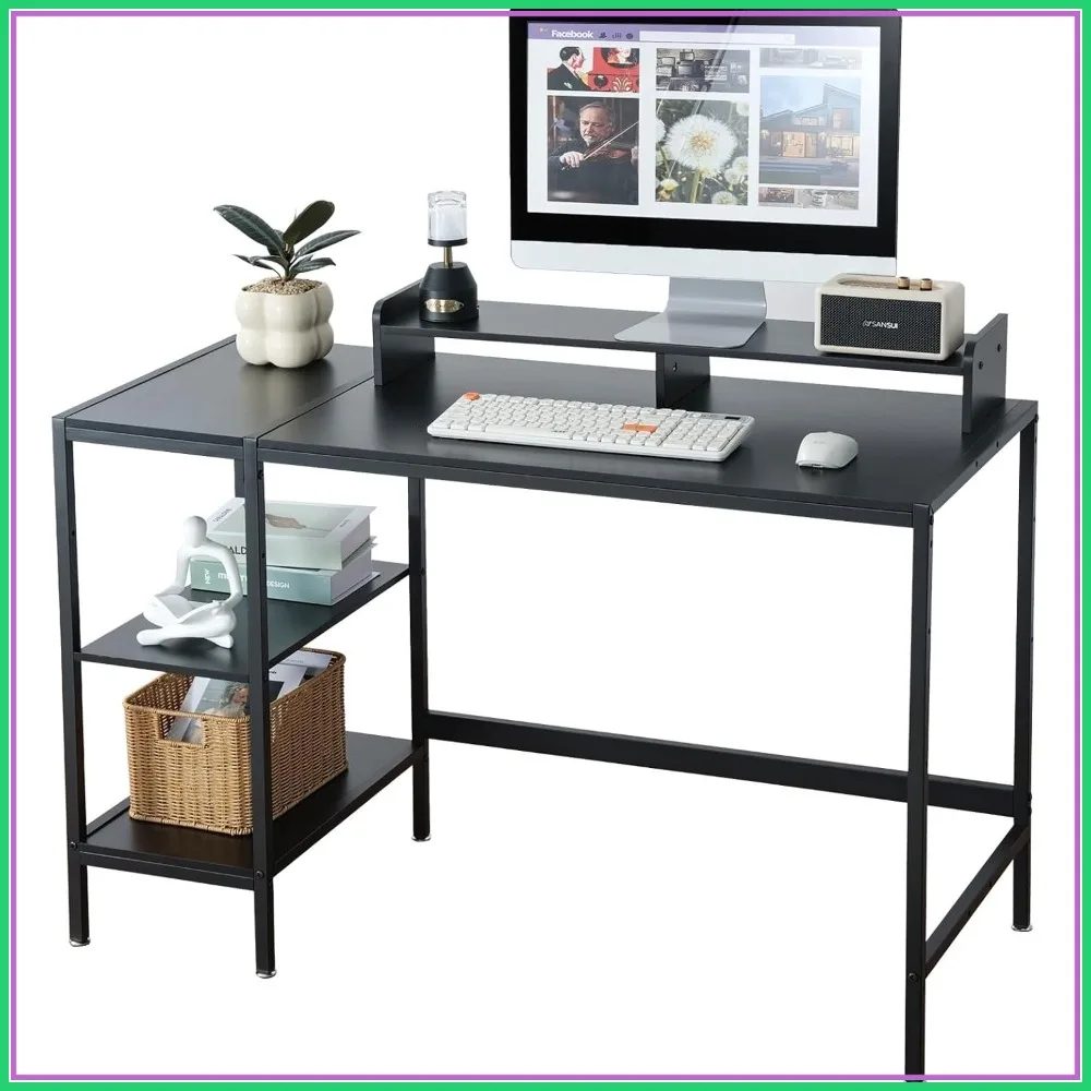 47-inch Computer Desk with Storage Shelf - Black Gaming Desk for Bedrooms, Small Spaces, Home Offices, Writing Desk for PC
47-inch Computer Desk with Storage Shelf - Black Gaming Desk for Bedrooms, Small Spaces, Home Offices, Writing Desk for PC