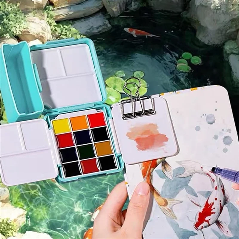 Durable-Dual Foldable Palettes Watercolor Kit, Mini 24-Slot Box With Water Container And Metal Clip For Professional Use,Dual Fo
Durable-Dual Foldable Palettes Watercolor Kit, Mini 24-Slot Box With Water Container And Metal Clip For Professional Use,Dual Fo