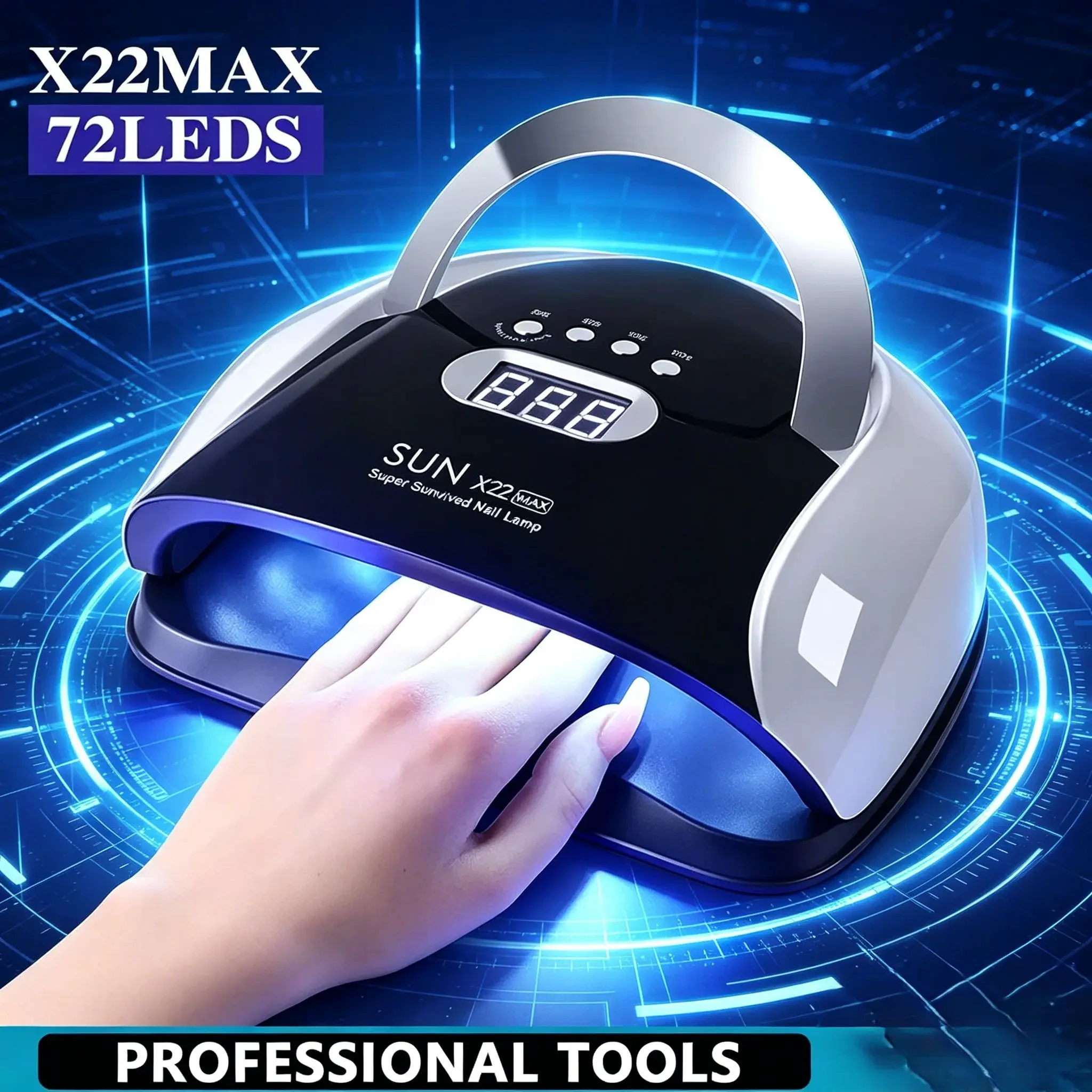 72‑LED UV Nail Lamp, Automatic Sensor Nail Dryer, Fast‑Curing LED Light for Gel Nail Polish, Professional Salon‑Grade Nail Art
72‑LED UV Nail Lamp, Automatic Sensor Nail Dryer, Fast‑Curing LED Light for Gel Nail Polish, Professional Salon‑Grade Nail Art