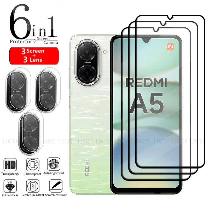 6-in-1 For Redmi A5 Glass For Xiaomi Redmi A5 Tempered Glass Full Cover Glue 9H HD Screen Protector For Redmi A5 A 5 Lens Glass
6-in-1 For Redmi A5 Glass For Xiaomi Redmi A5 Tempered Glass Full Cover Glue 9H HD Screen Protector For Redmi A5 A 5 Lens Glass